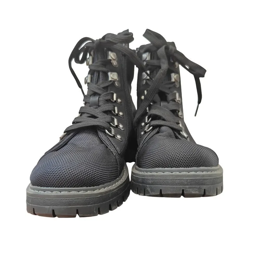 Cliffs by White Mountain Black Combat Boots Women’s 6.5 | Lug Sole Zip